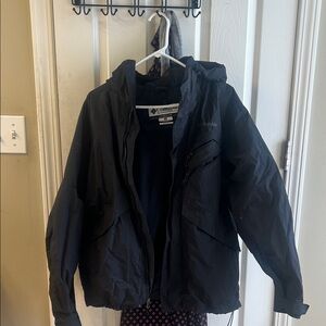 Columbia Black Hooded Shell Jacket
